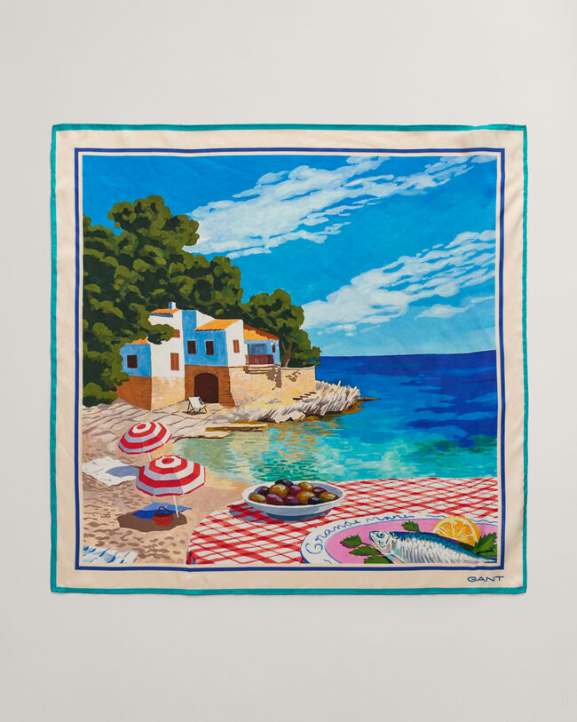 Zijden sjaal met Scenery-print