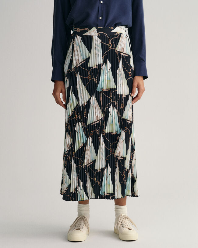 Plooirok met Sailing-print