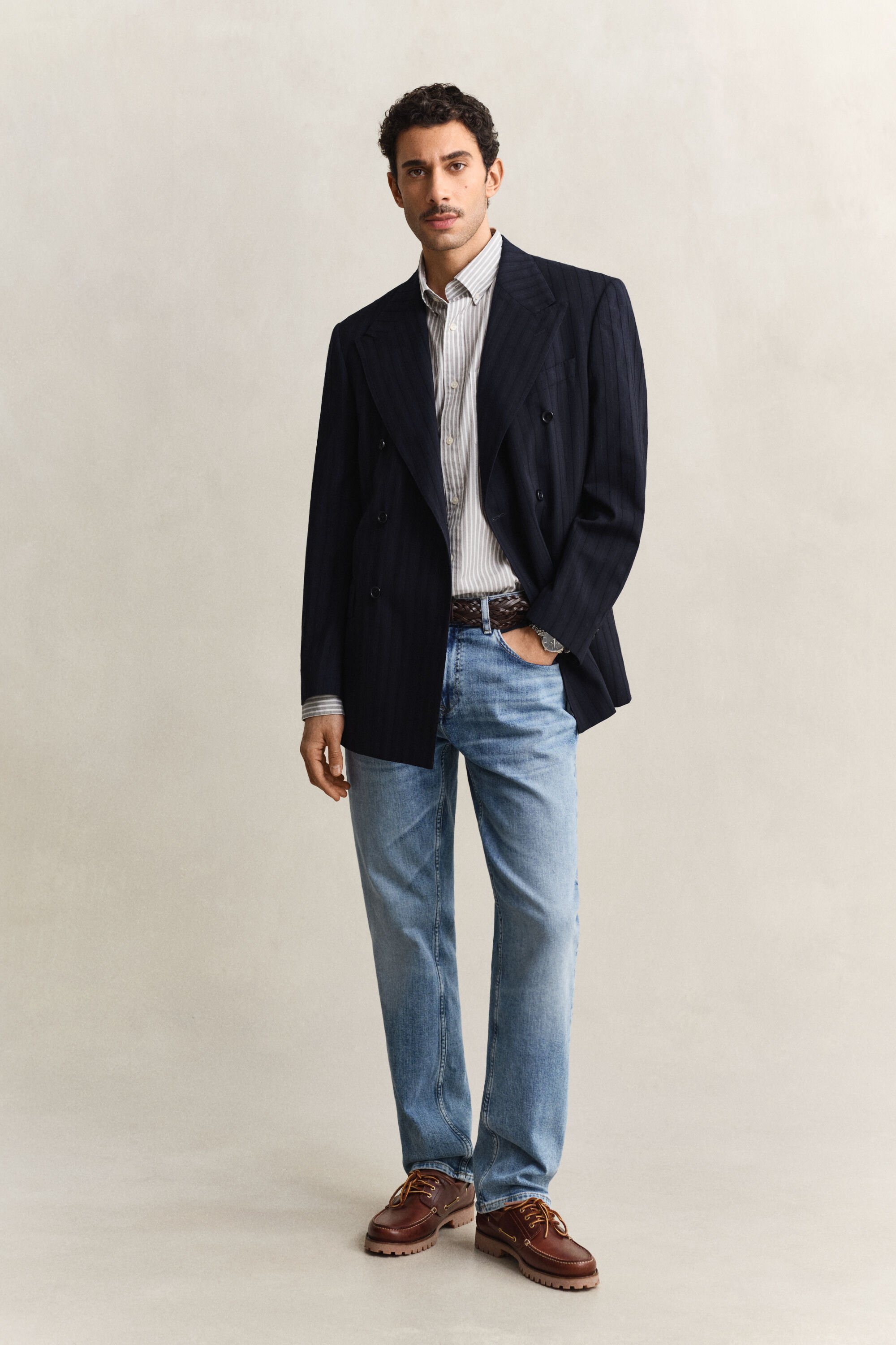 Chemise en popeline à rayures classique