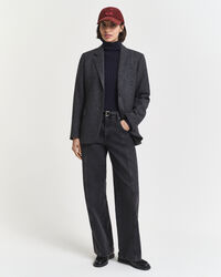 Pull col roulé en maille de coton stretch à torsades