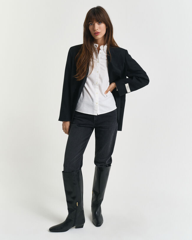 Klassieke Oxford-blouse met ruche