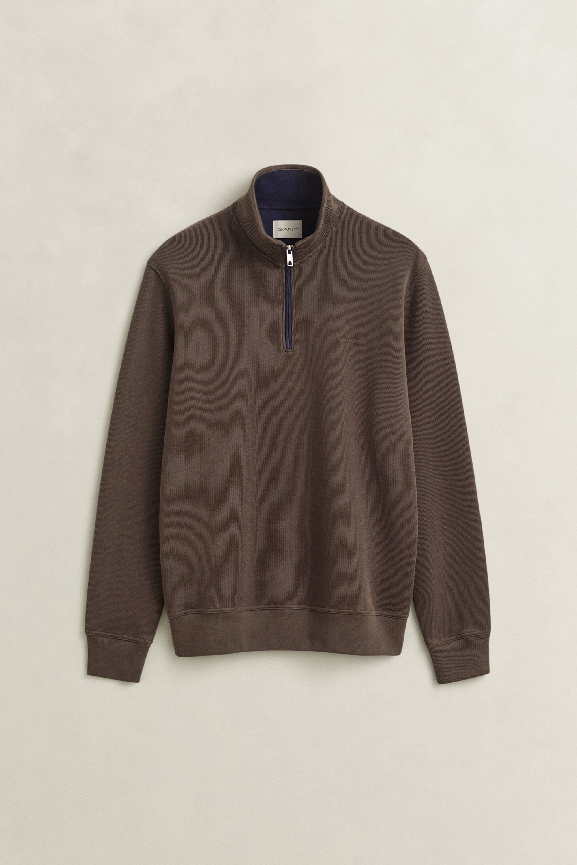 Sacker Rib sweatshirt met korte rits