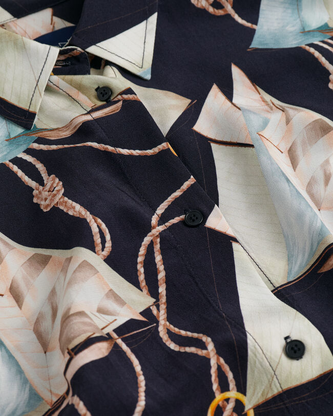 Slim Fit Sailing Print overhemdjurk