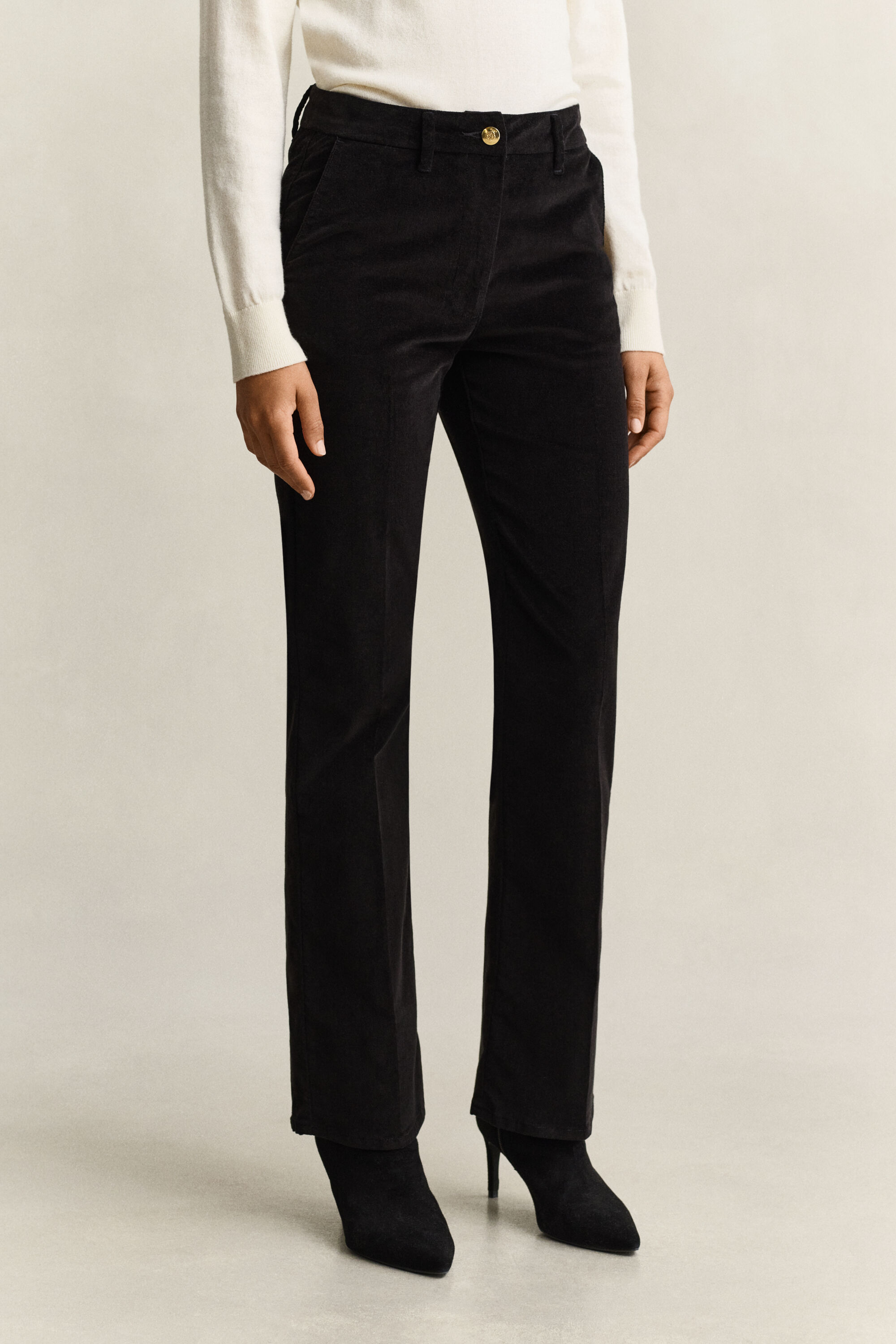 Pantalon évasé en velours