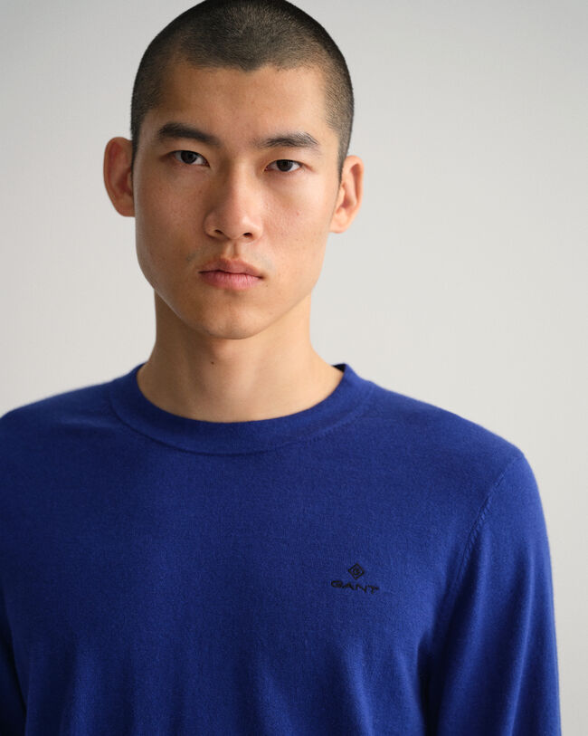 Pull ras du cou en coton et cachemire