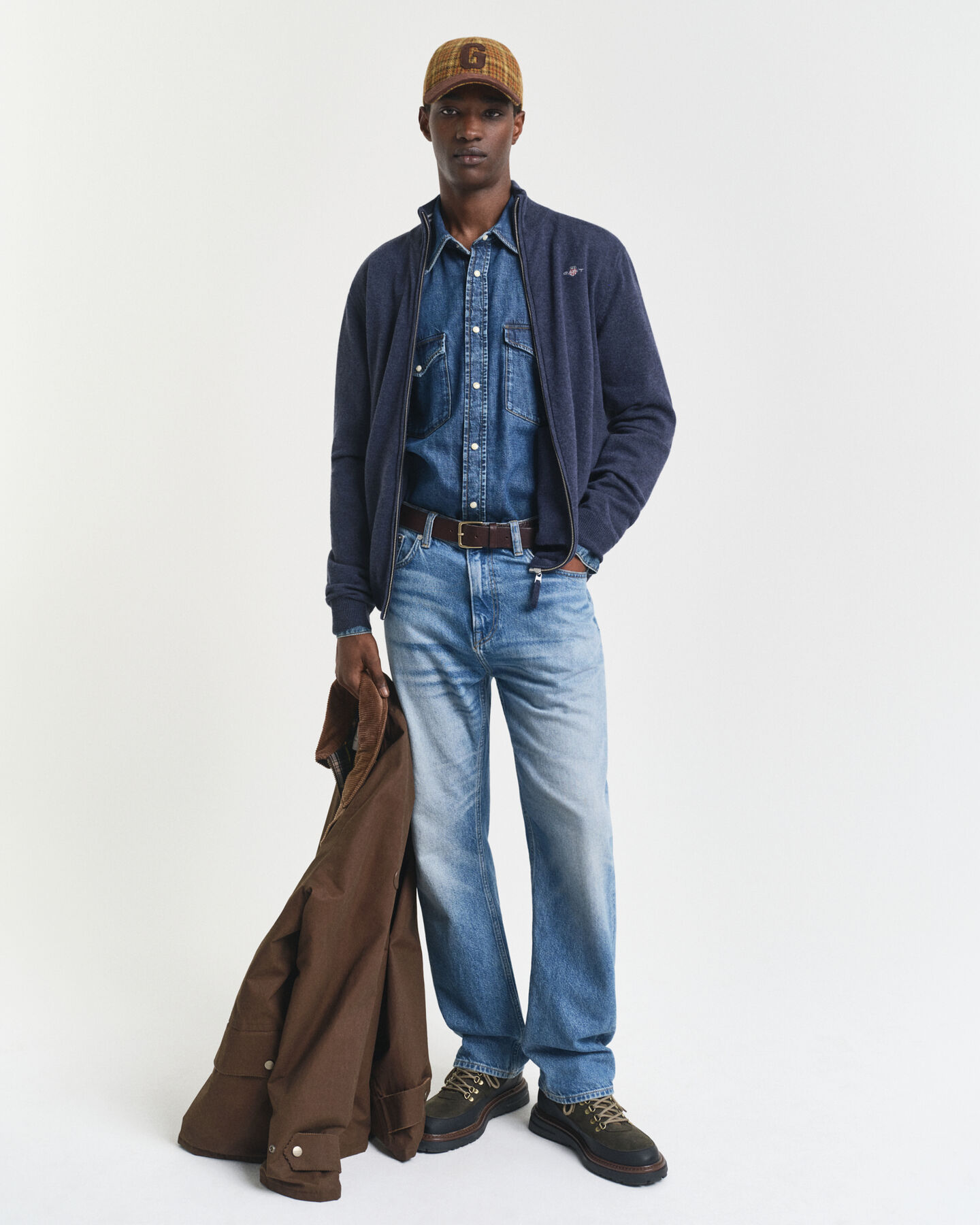 Cardigan zippé en laine d'agneau ultra-fine