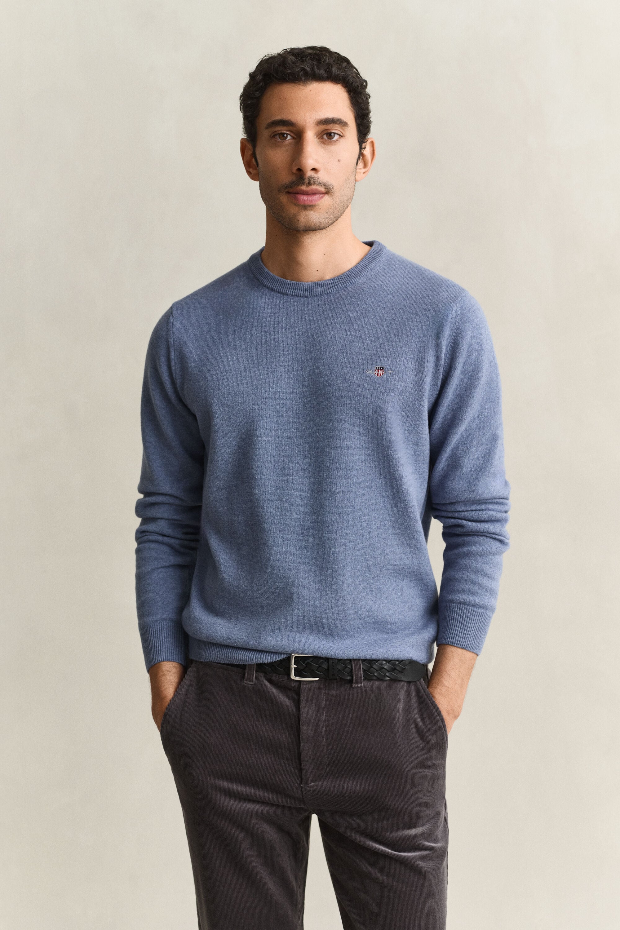 Pull col rond en laine d’agneau
