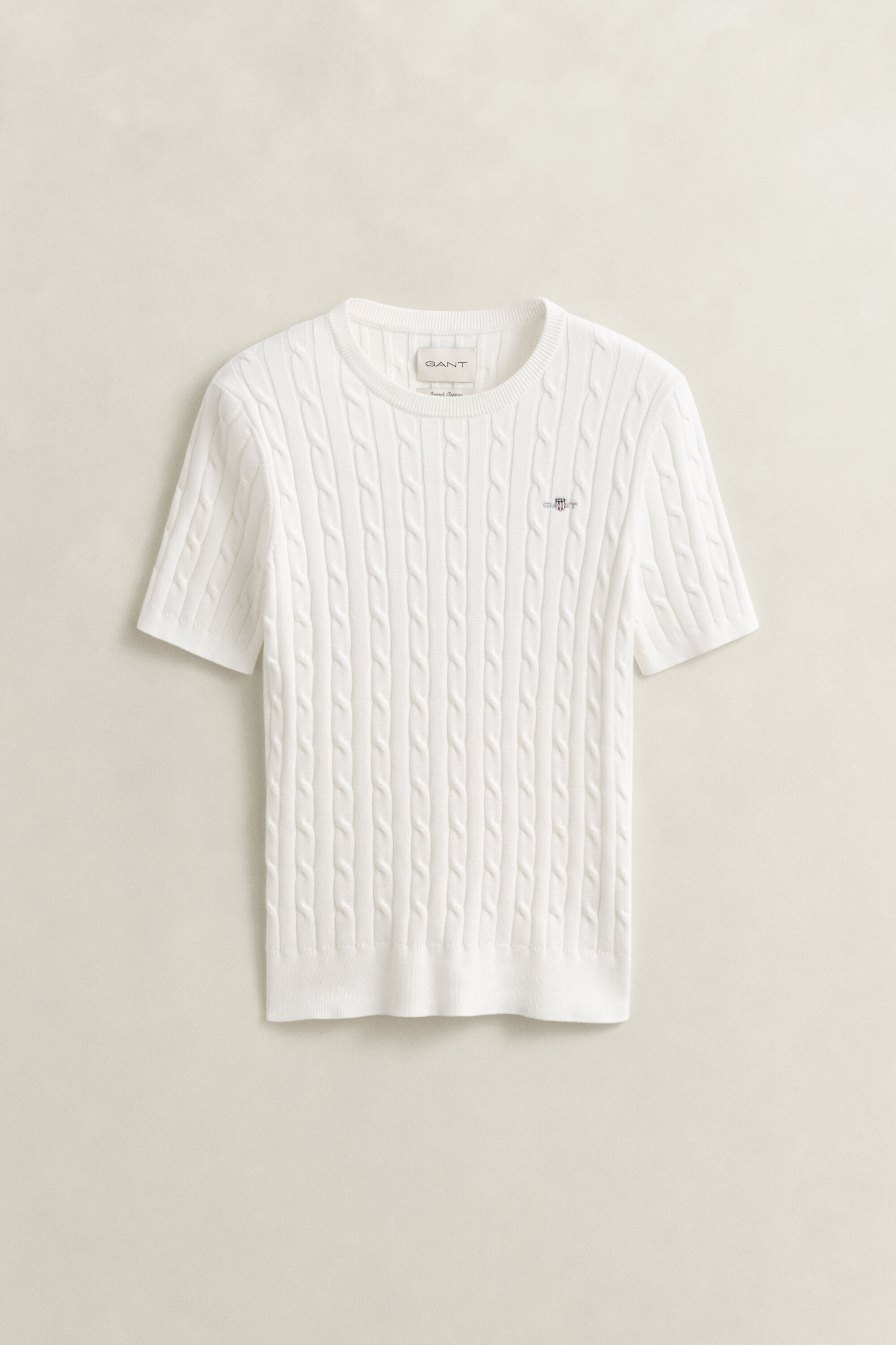 Pull à manches courtes en maille torsadée