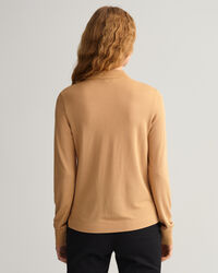 Detail Collar piqu&eacute; poloshirt met lange mouwen