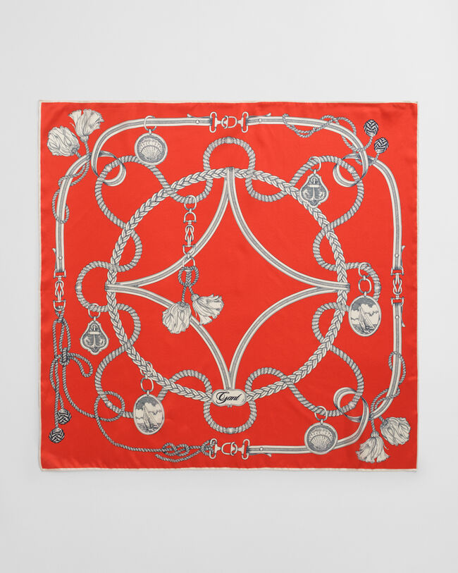 Foulard en soie à imprimé nautique