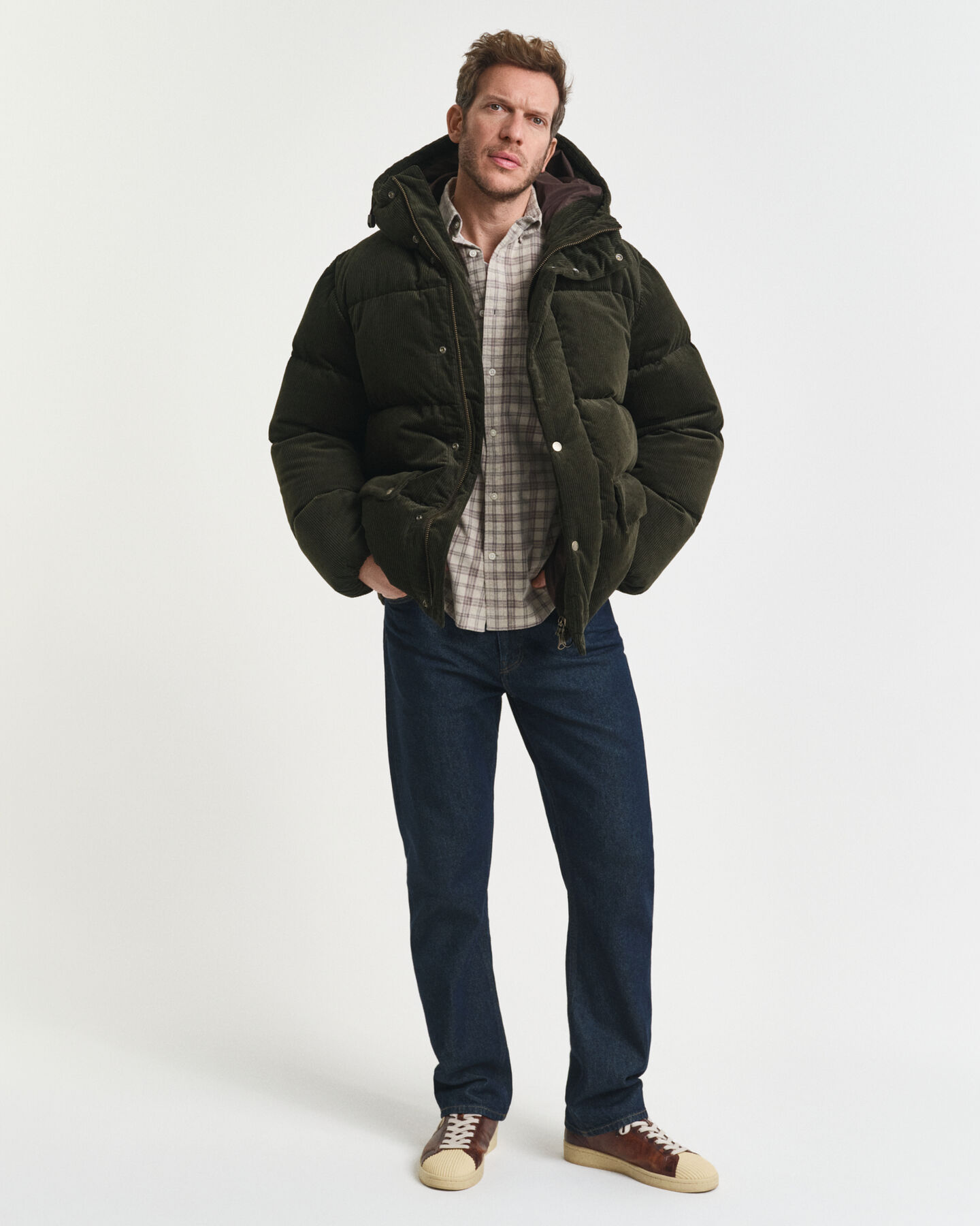 Regular Fit geruit corduroy hemd