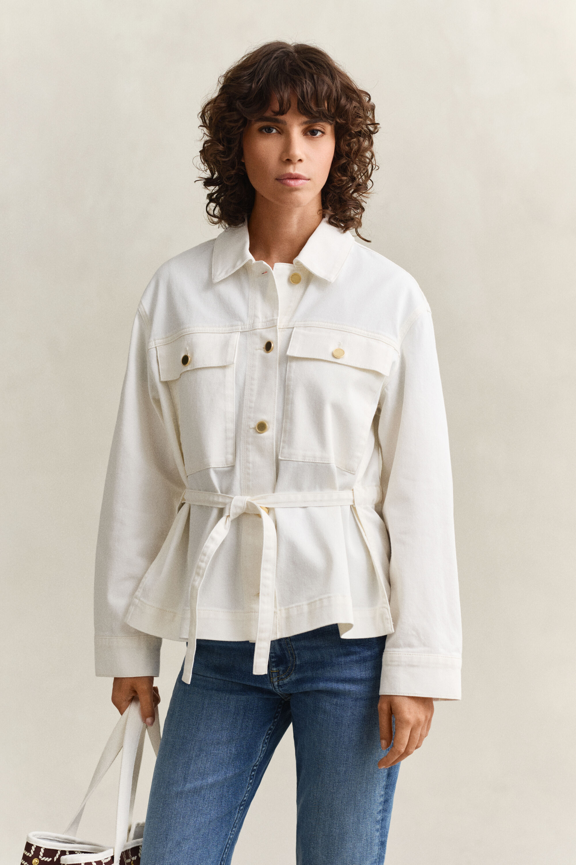 Veste en denim nouée