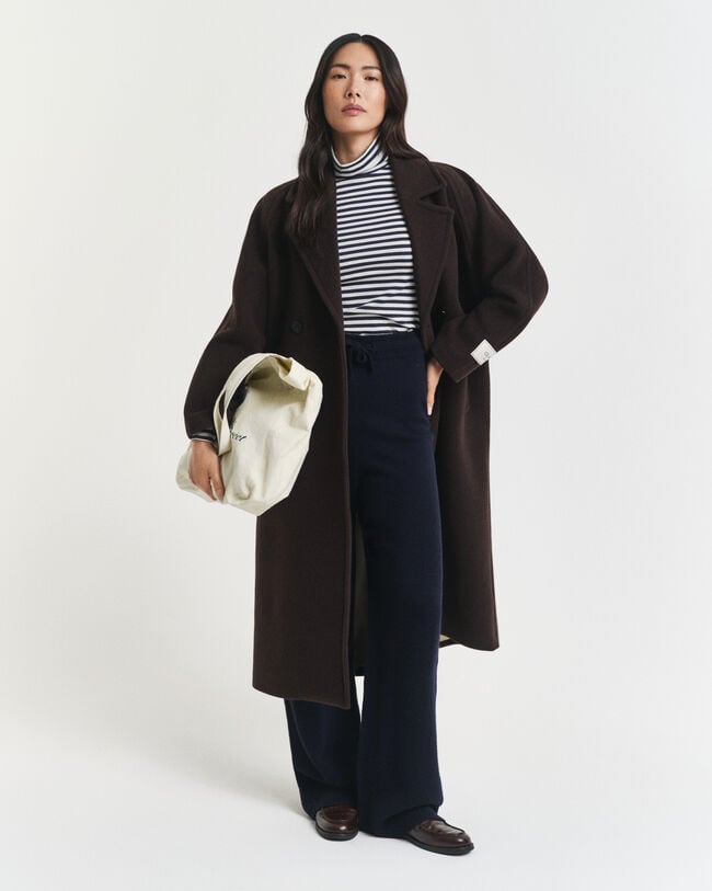 Haut col roulé en coton léger à rayures