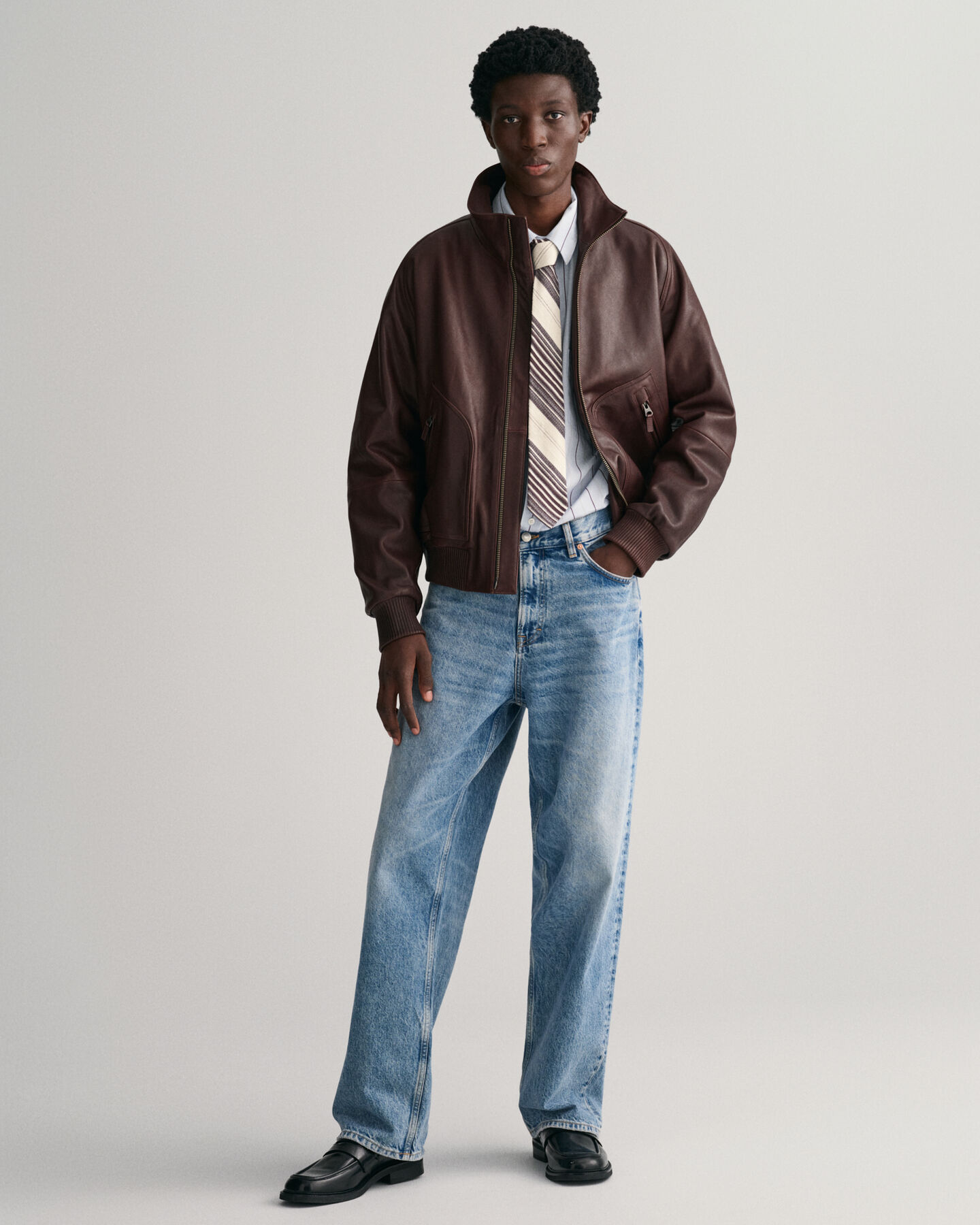 Blouson aviateur en cuir