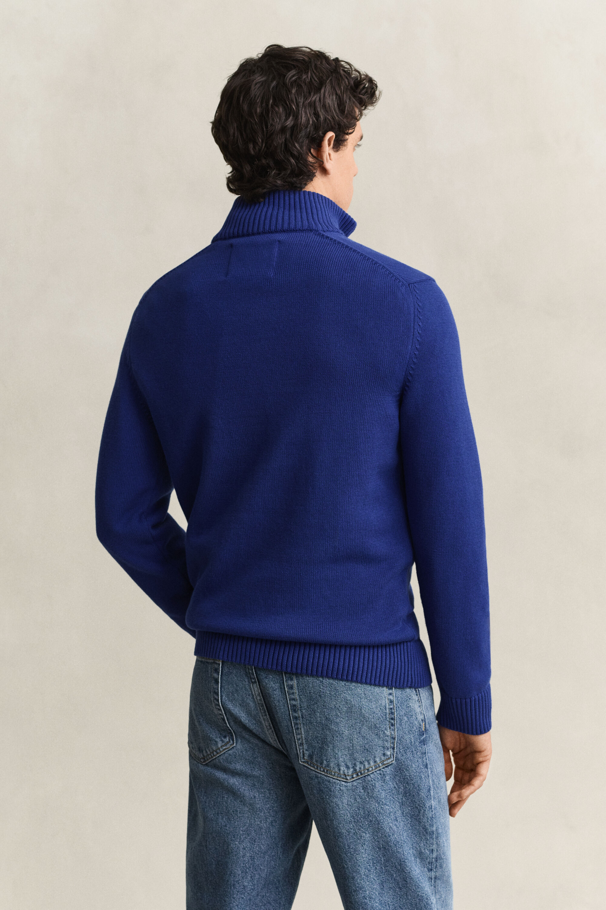 Pull en coton décontracté à demi-zip