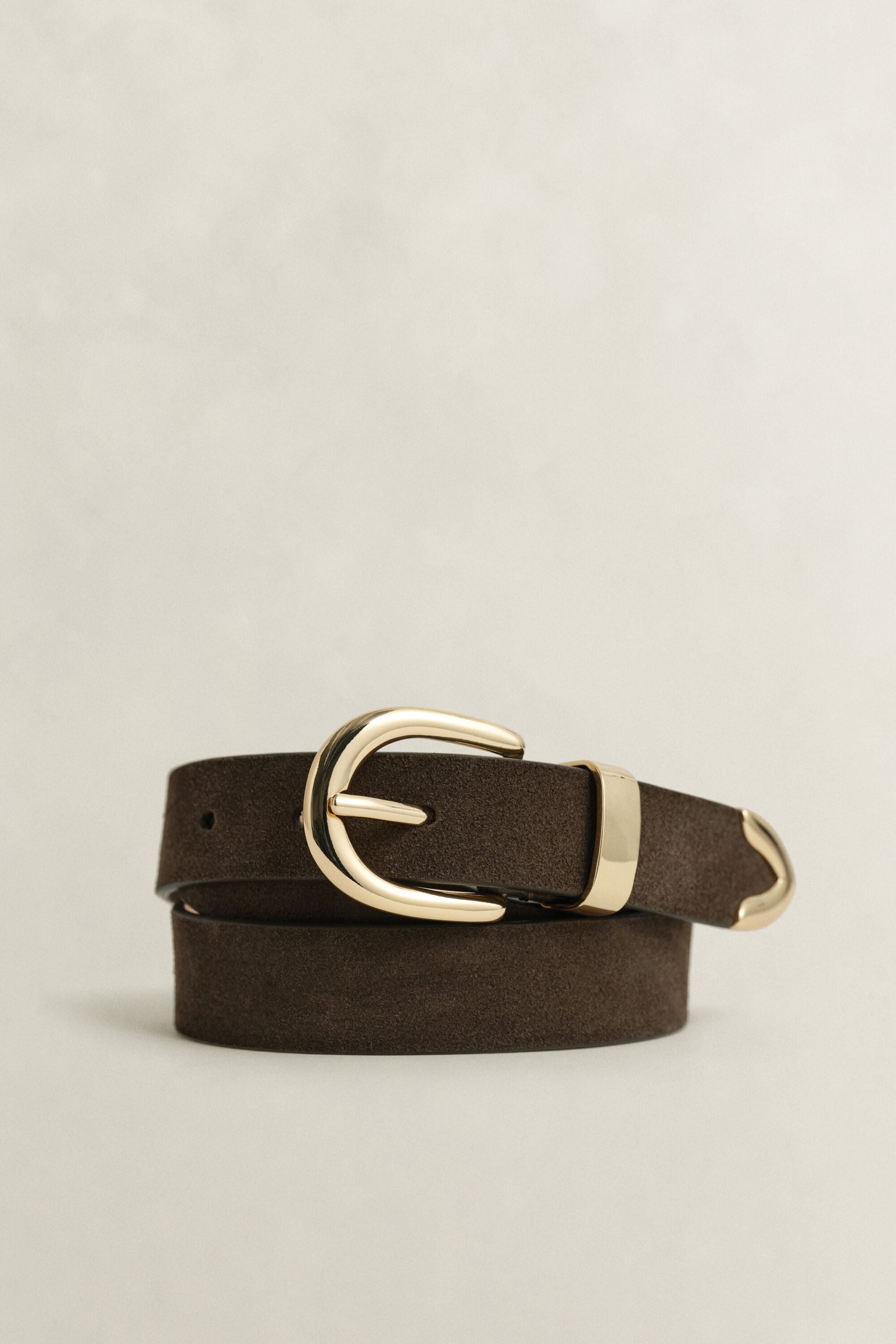 Suède riem met metaal
