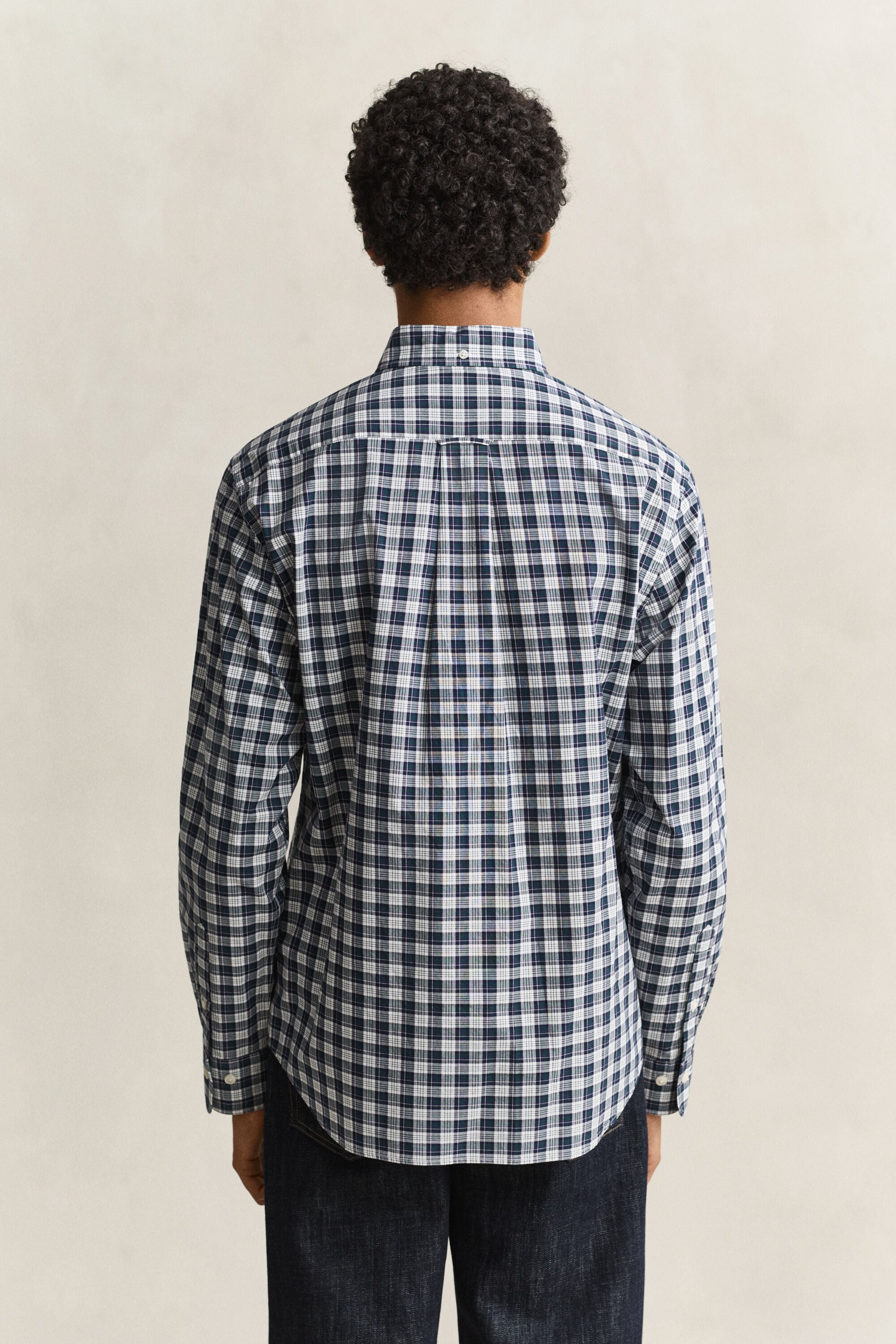 Geruit poplin hemd