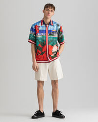 Regular Fit Scenery hemd met korte mouwen van zijde