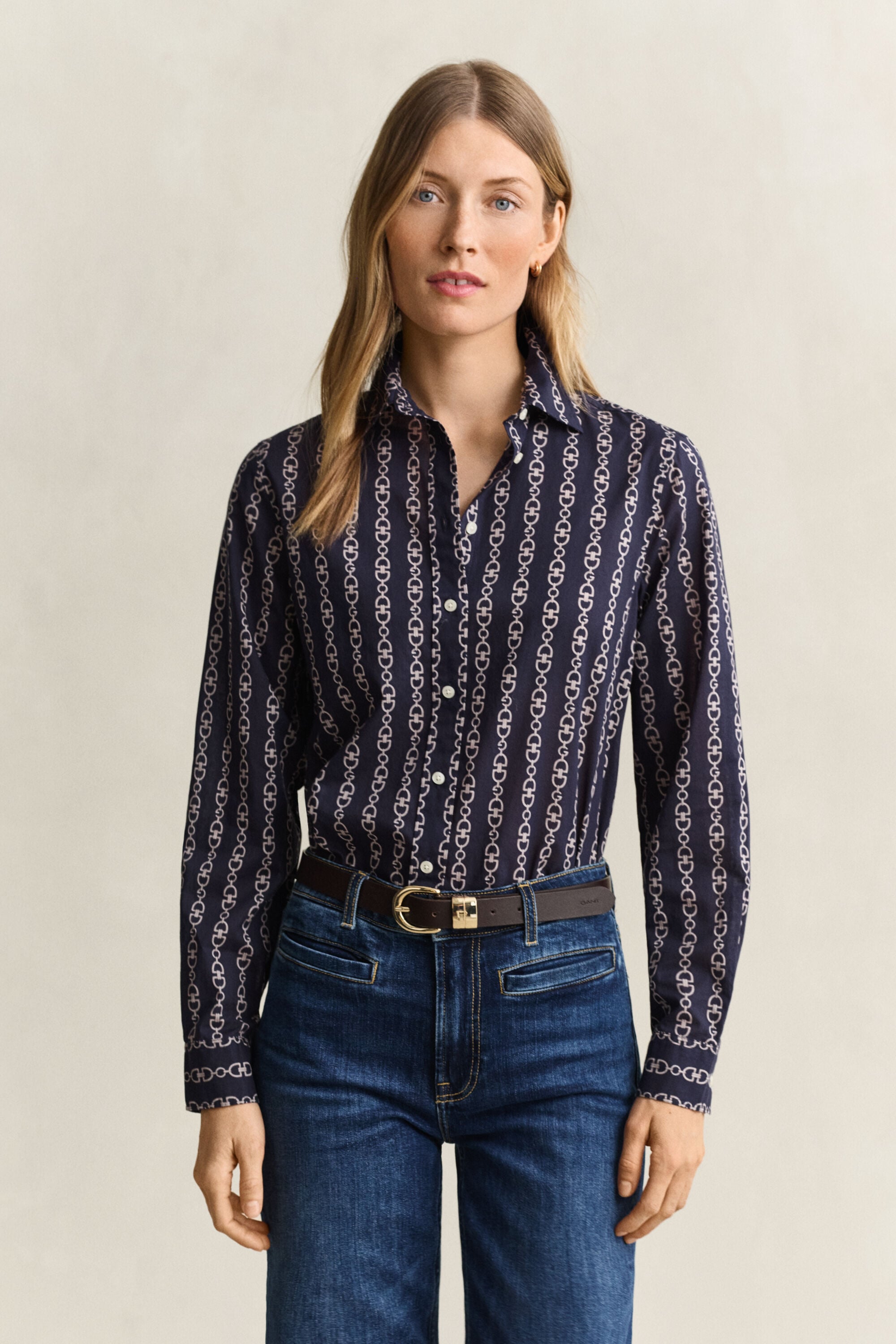 Chemise en voile de coton à motif imprimé