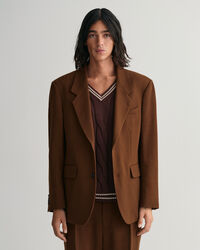 Veste blazer de costume ultra-ample en crêpe de laine