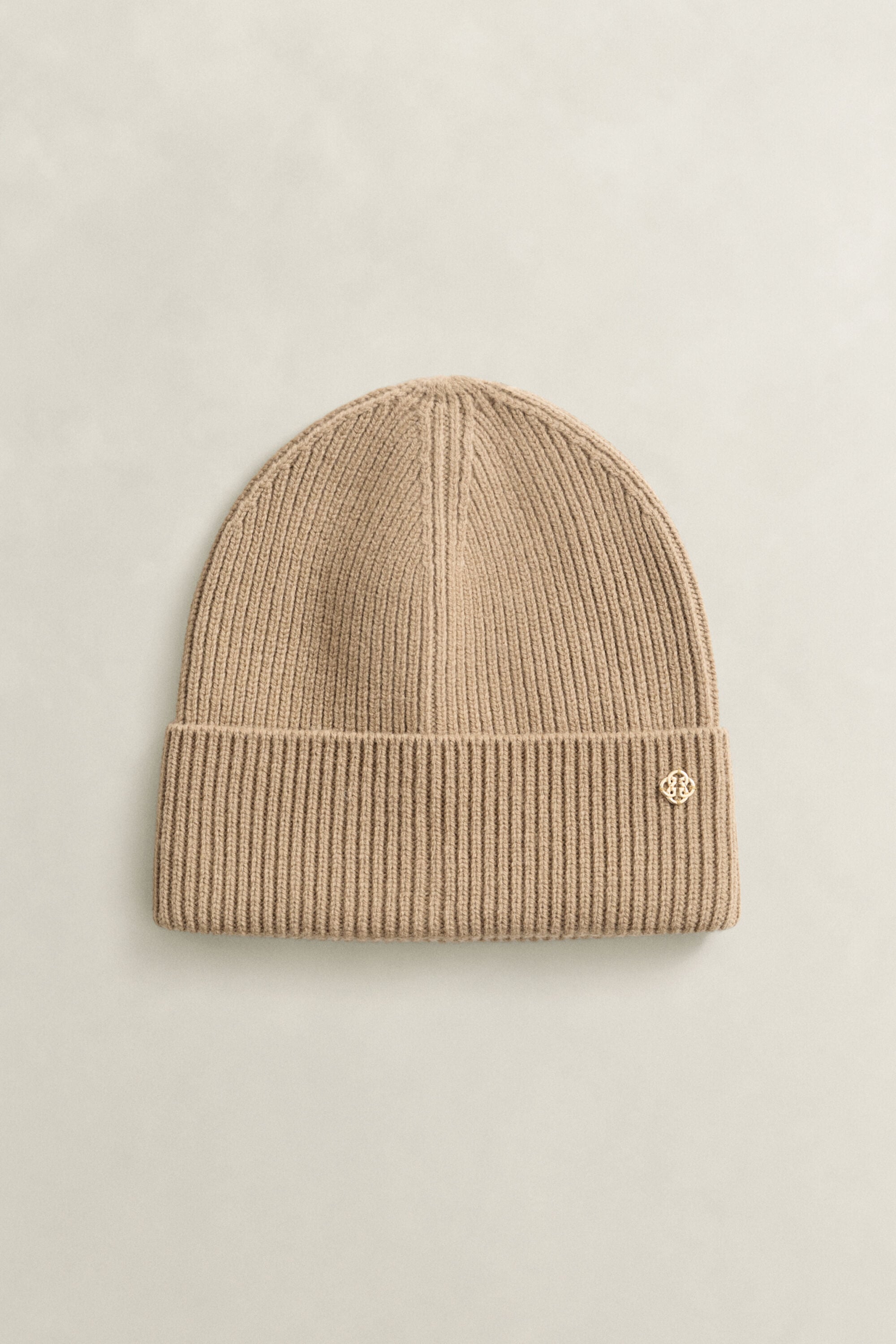 Beanie van geribde wol