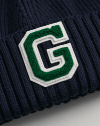 Teens ribgebreide beanie met G-badge
