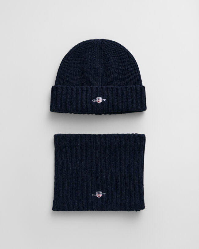 Kids cadeauset wollen beanie & colsjaal