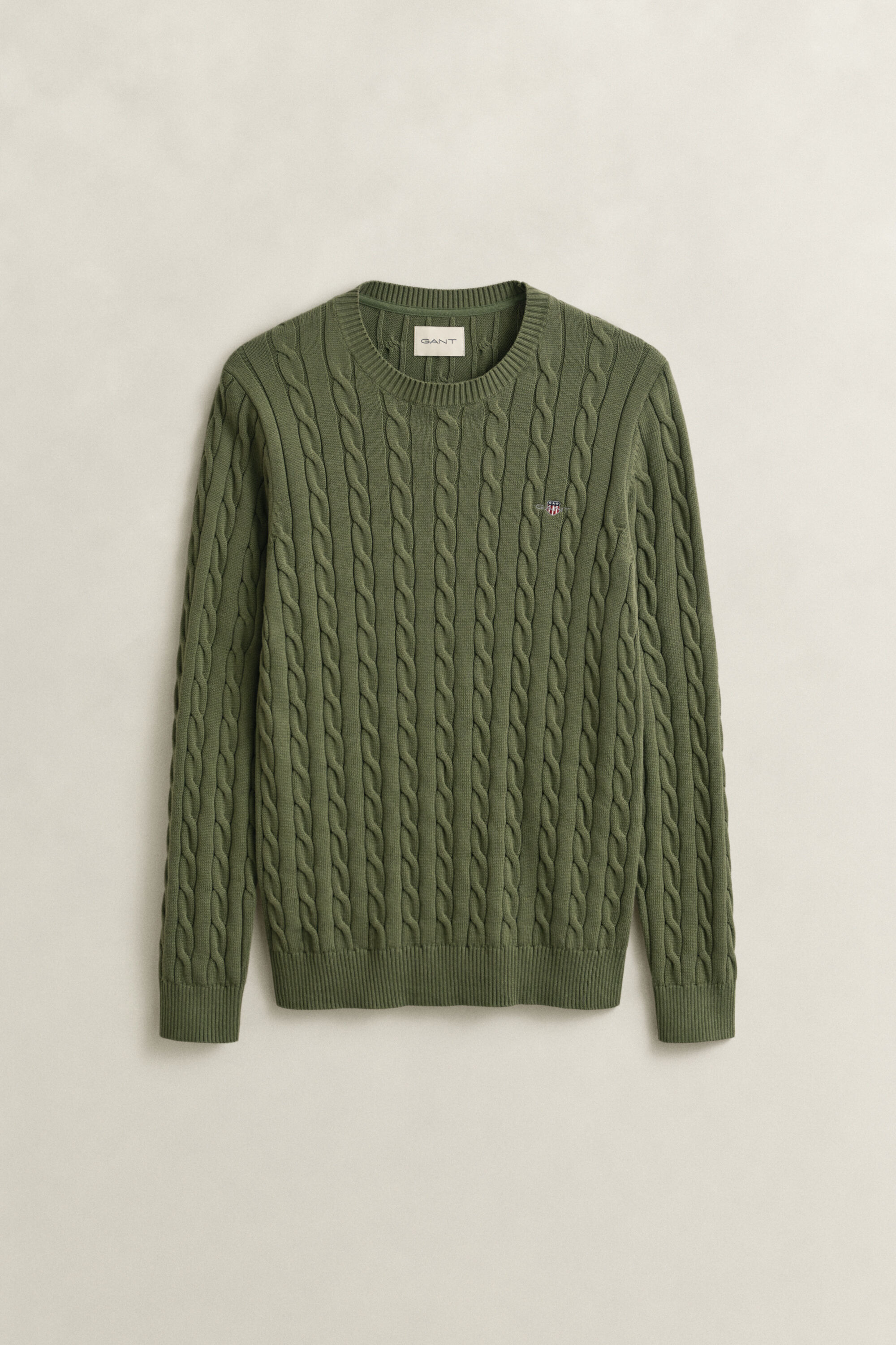 Pull col rond en maille de coton torsadée