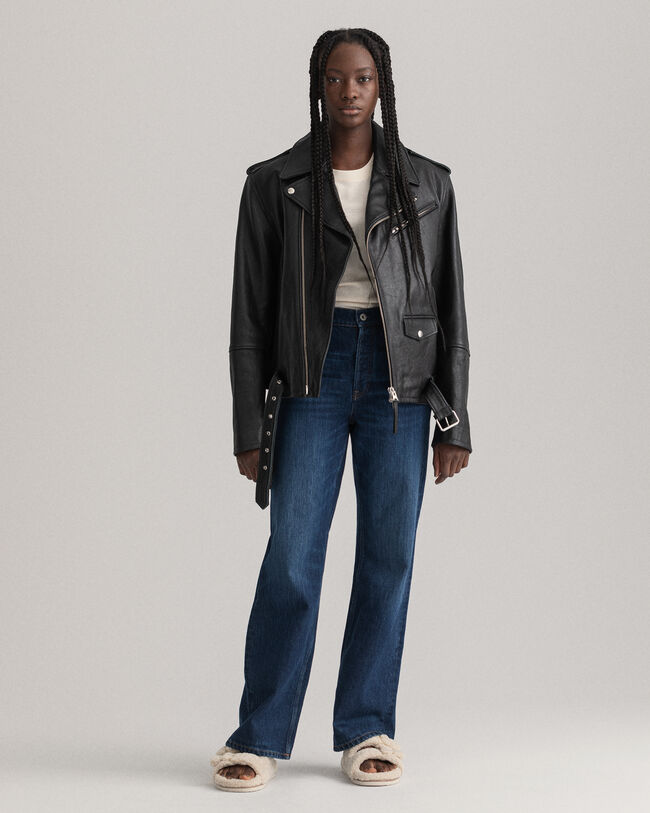 Relaxed Fit jeans met rechte pijpen en hoge taille