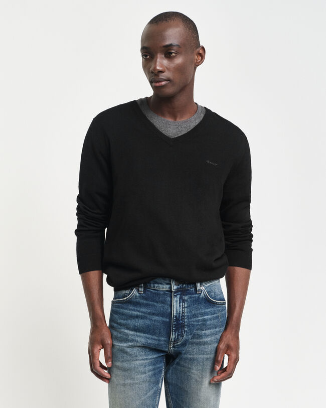 Trui met V-hals van extra zachte merinoswol