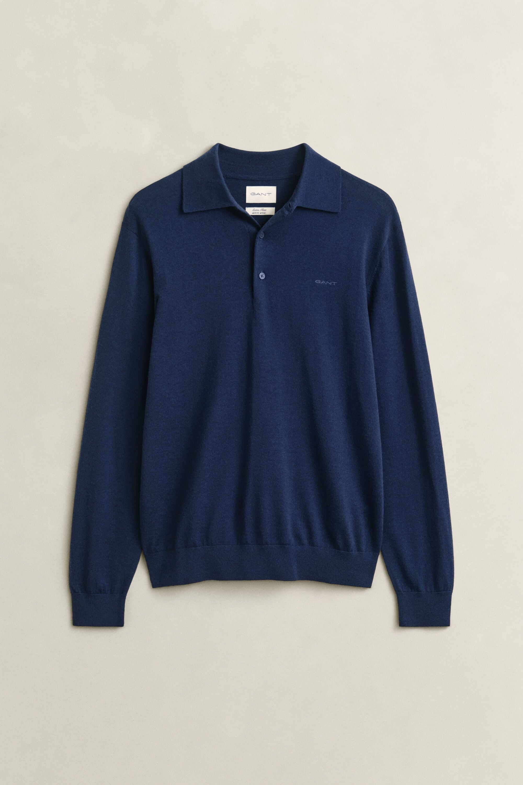 Pull façon polo en laine mérinos extrafine