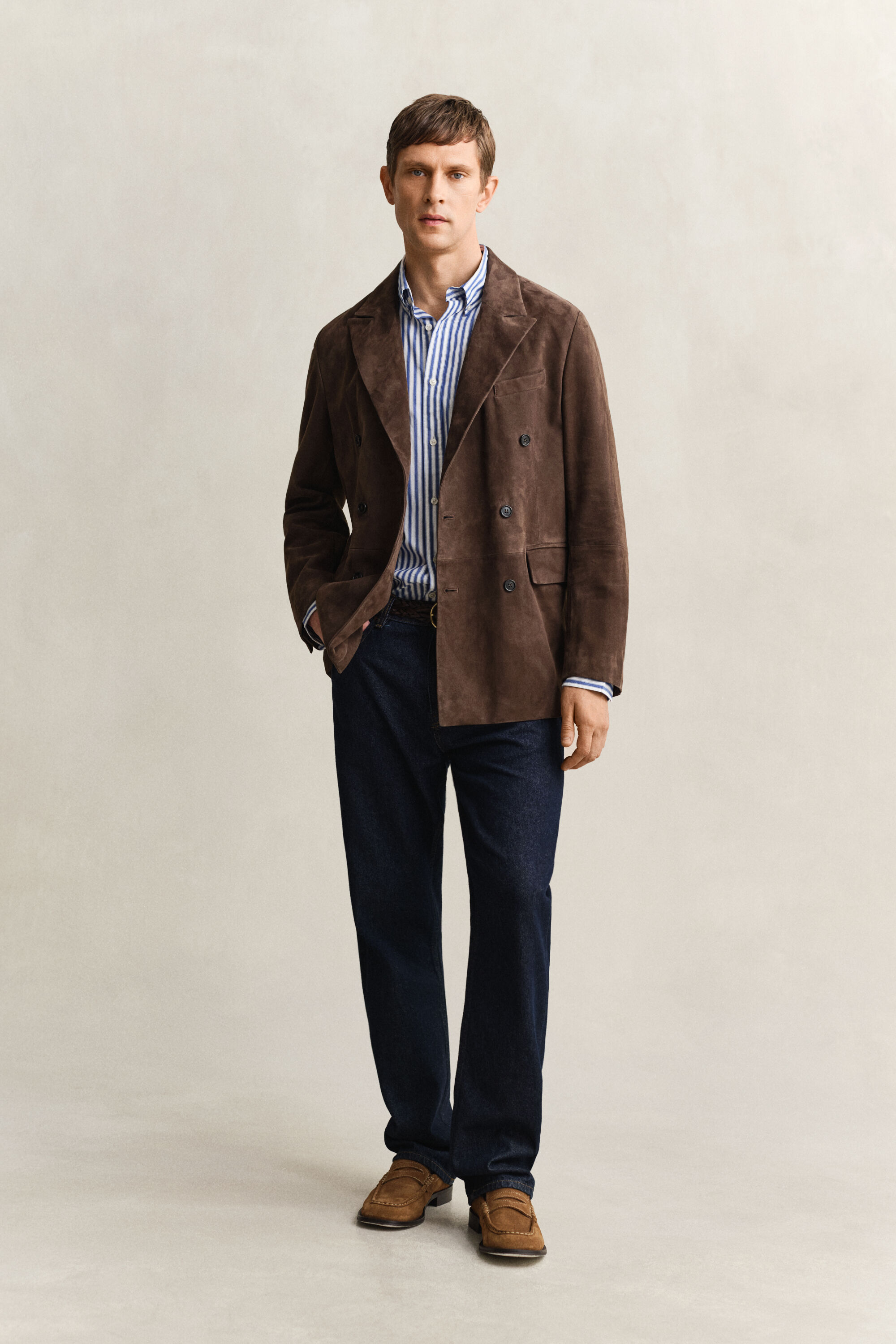 Chemise en popeline à rayures classique