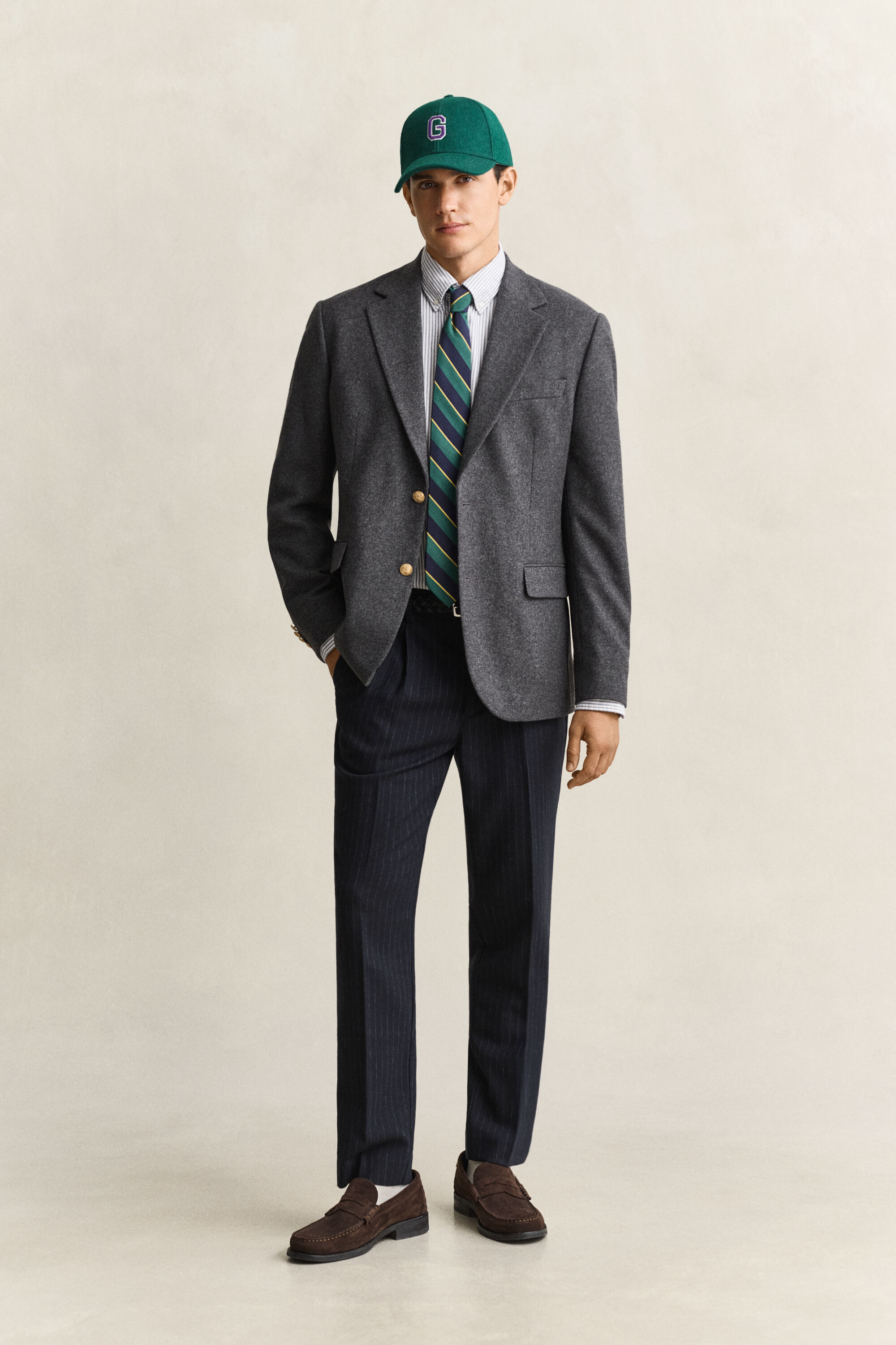 Pantalon coupe fuselée en flanelle de laine