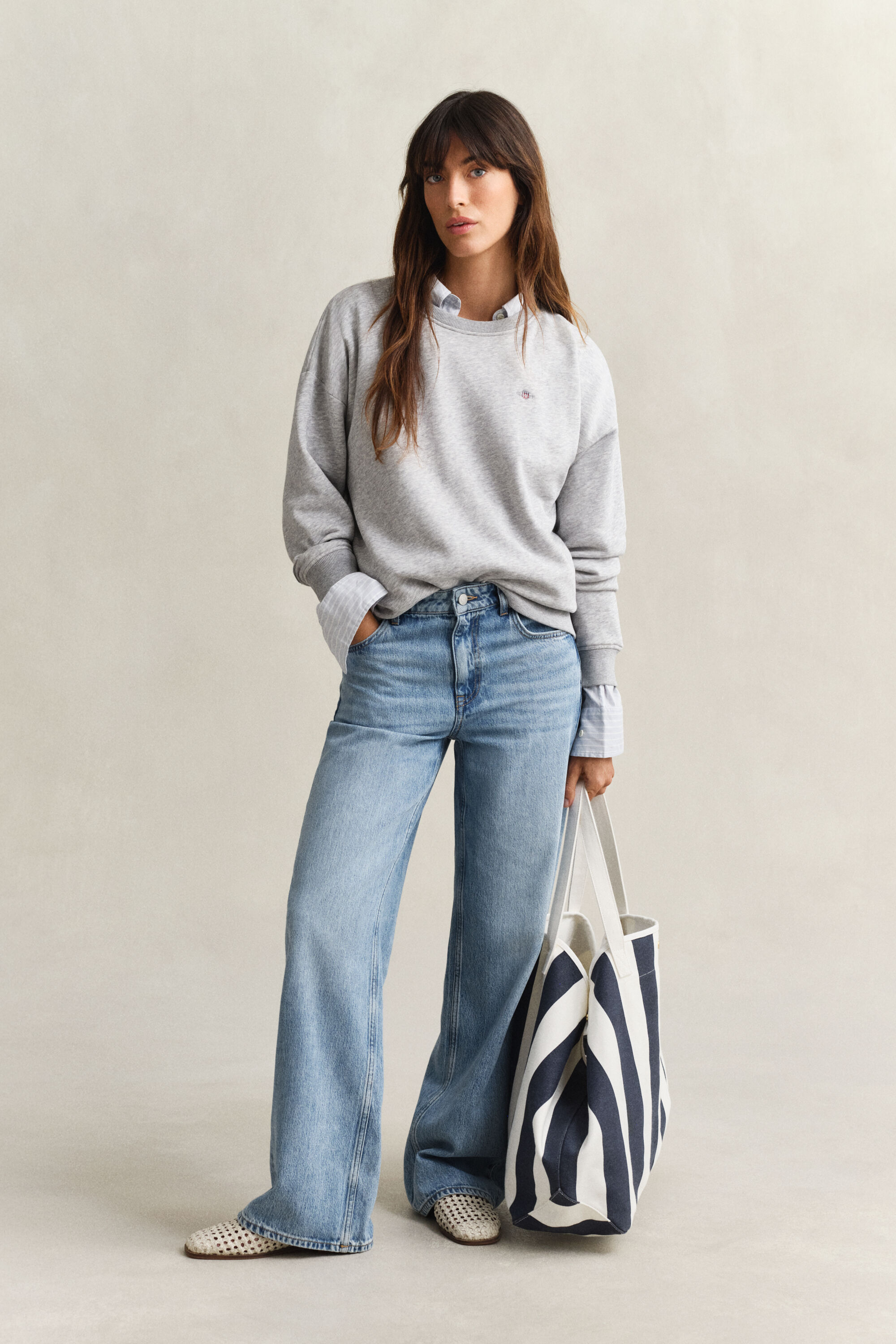 Shield sweatshirt met ronde hals