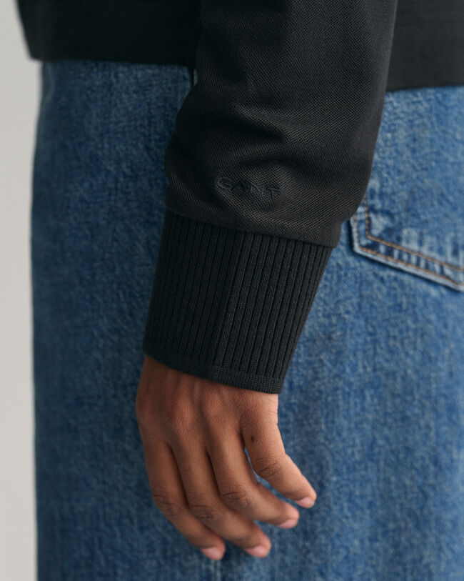 Polo à manches longues avec col travaillé