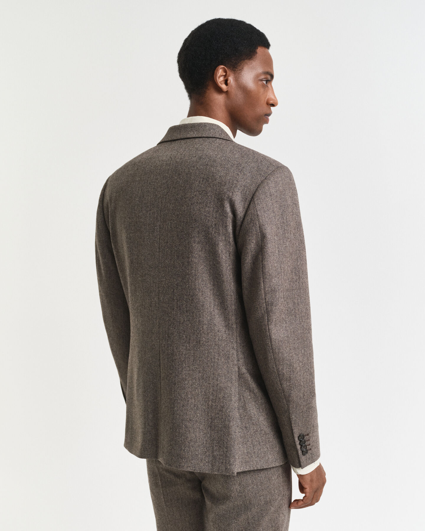 Veste de costume coupe slim en flanelle à chevrons