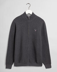 Pull zippé avec motif Triangle Texture