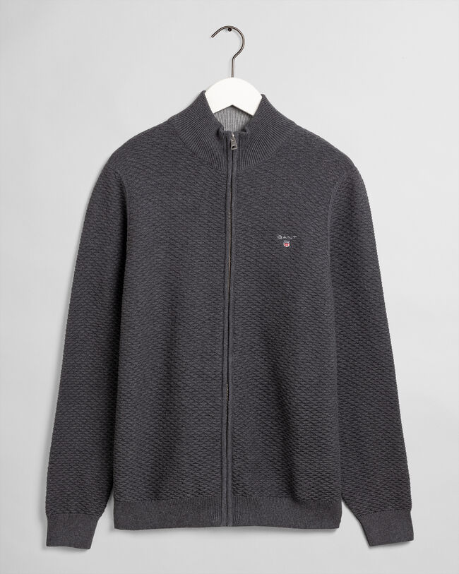 Pull zippé avec motif Triangle Texture