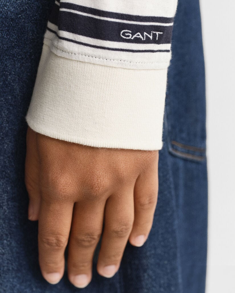 Polo rayé à manches longues