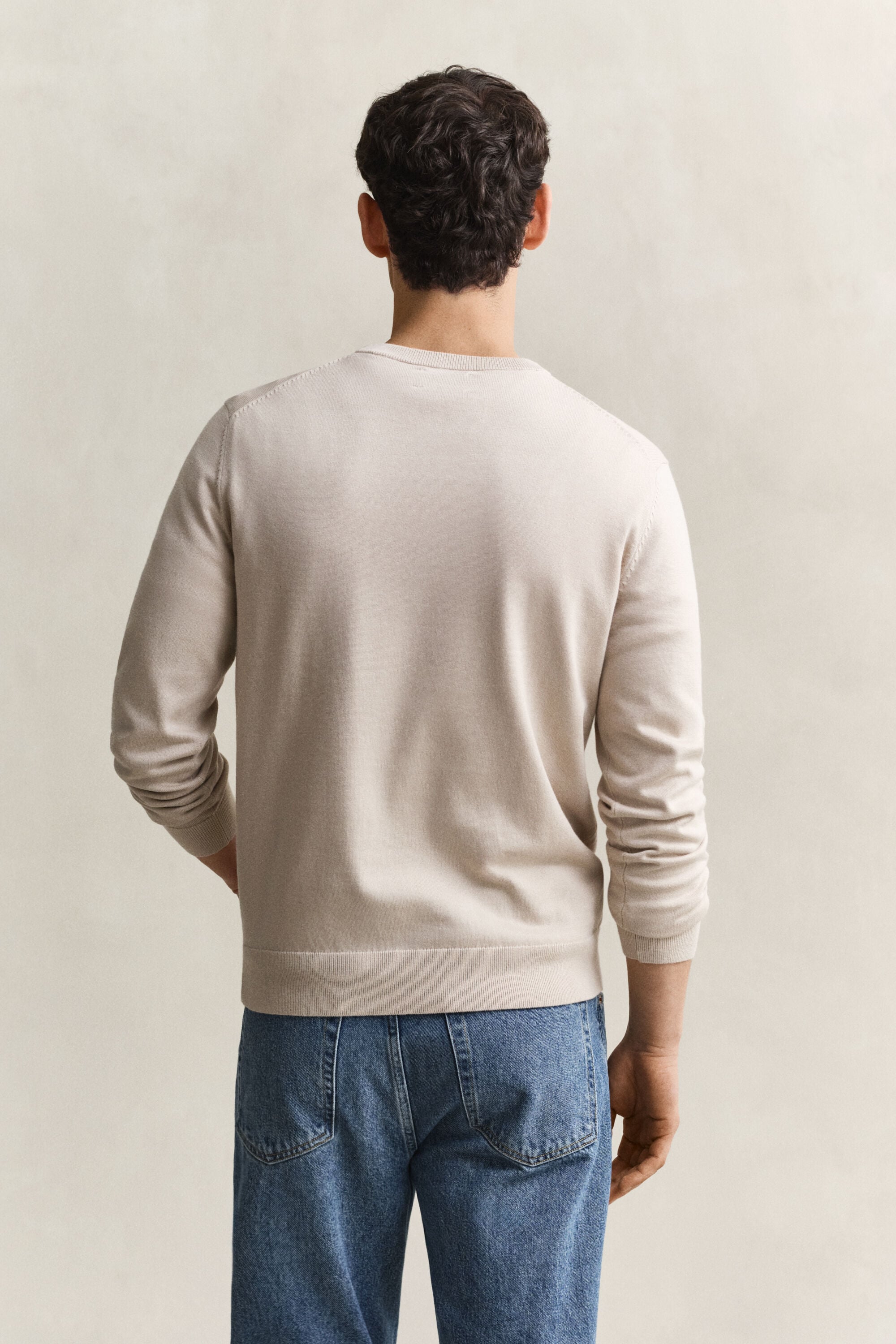 Pull col rond en coton classique