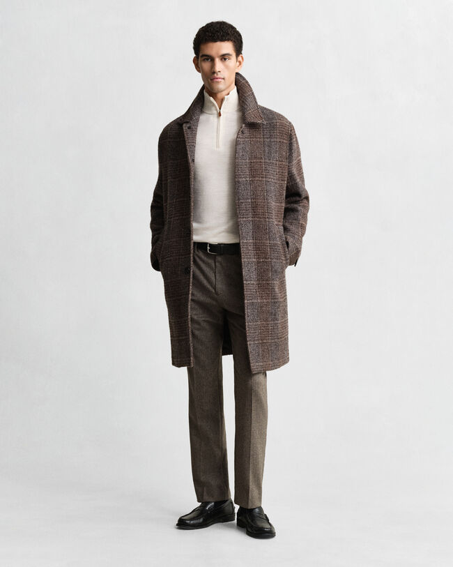 Trui met korte rits van extra fijne merinoswol