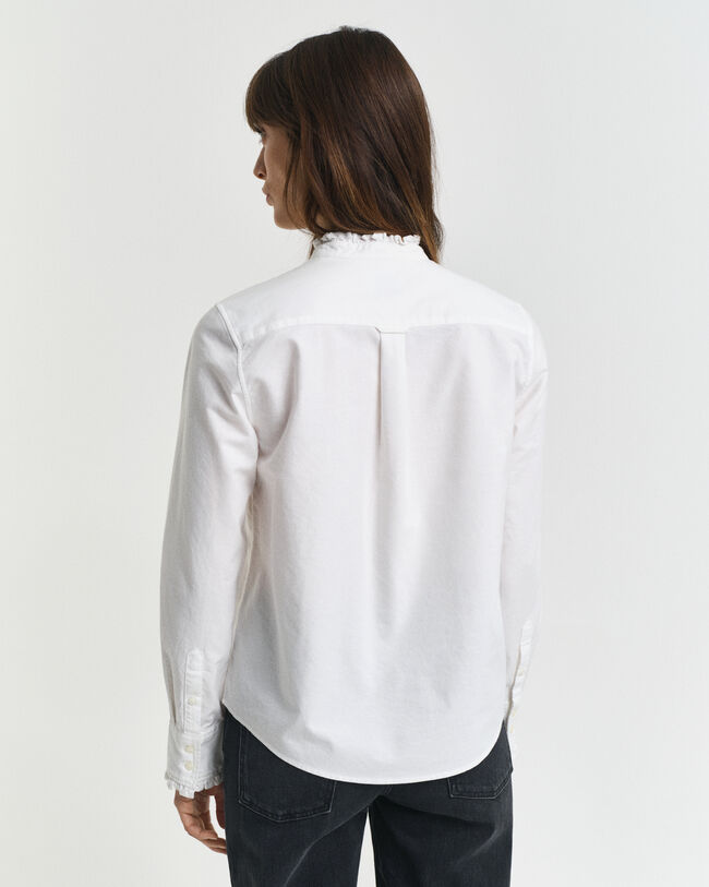Klassieke Oxford-blouse met ruche