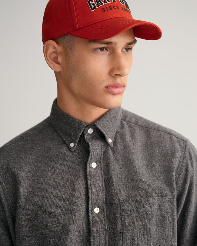 Regular Fit hemd met visgraatmotief