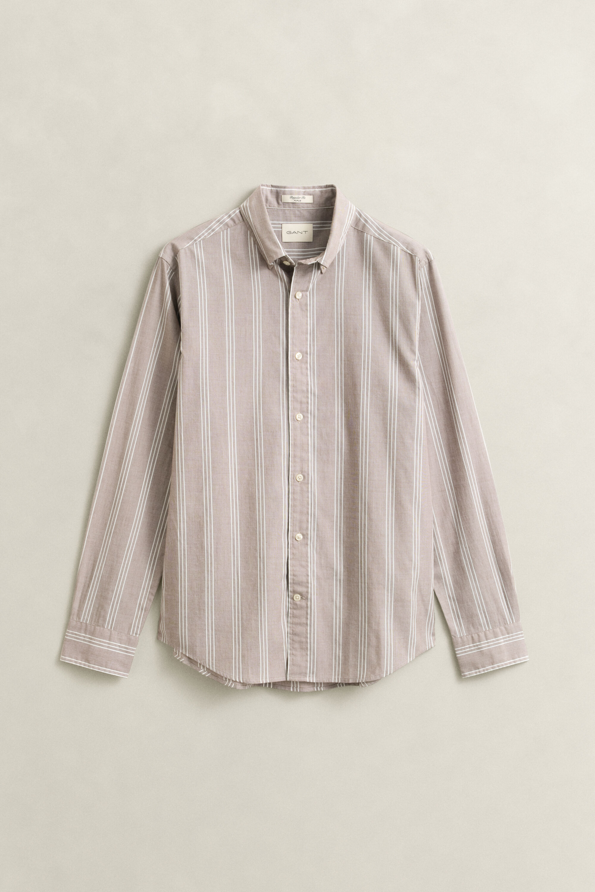 Regular Fit fil-à-fil poplin hemd met strepen