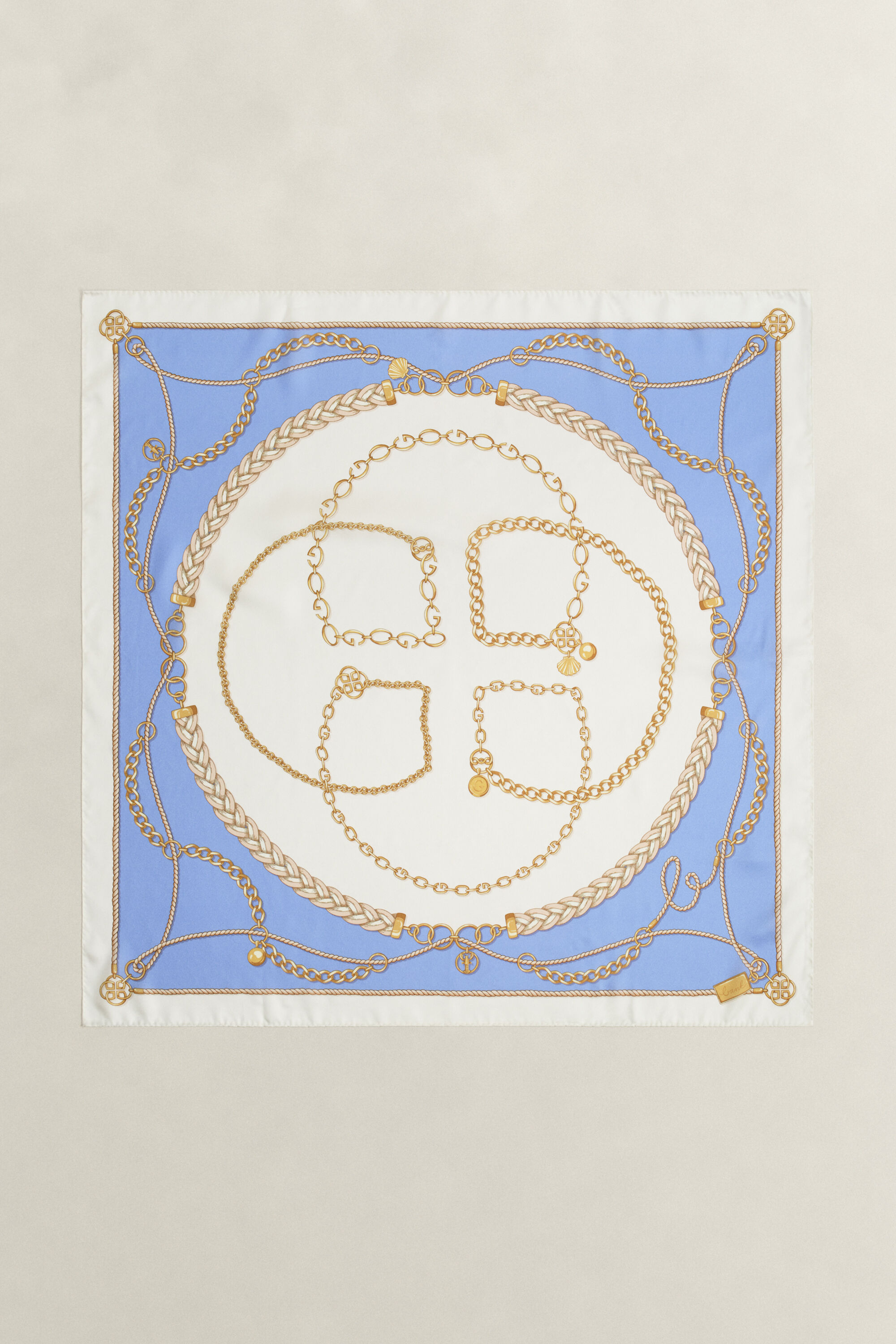 Foulard en soie à motif chaîne