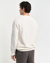 Waffle Textured sweatshirt met ronde hals
