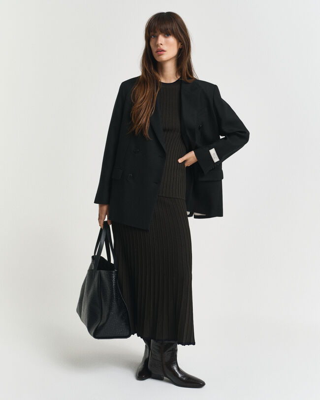 Trui met korte mouwen en contrasterende ribdetails