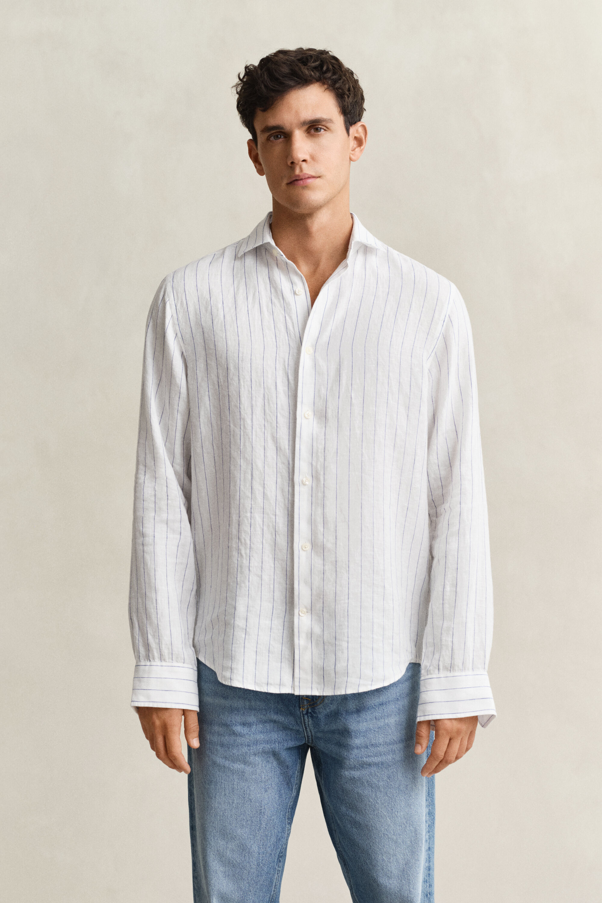 Chemise en lin à rayures
