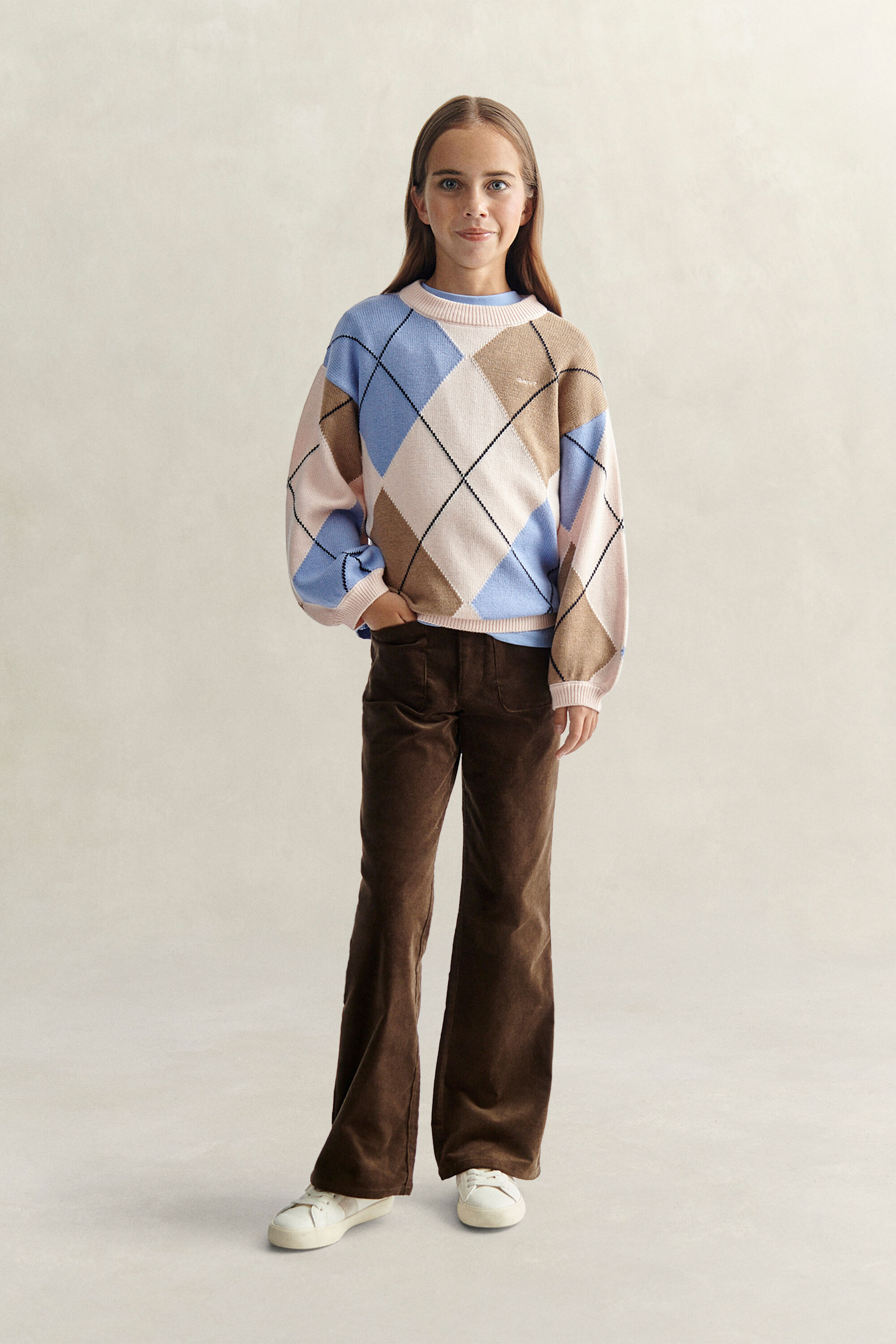 Pantalon en velours côtelé Ado Fille