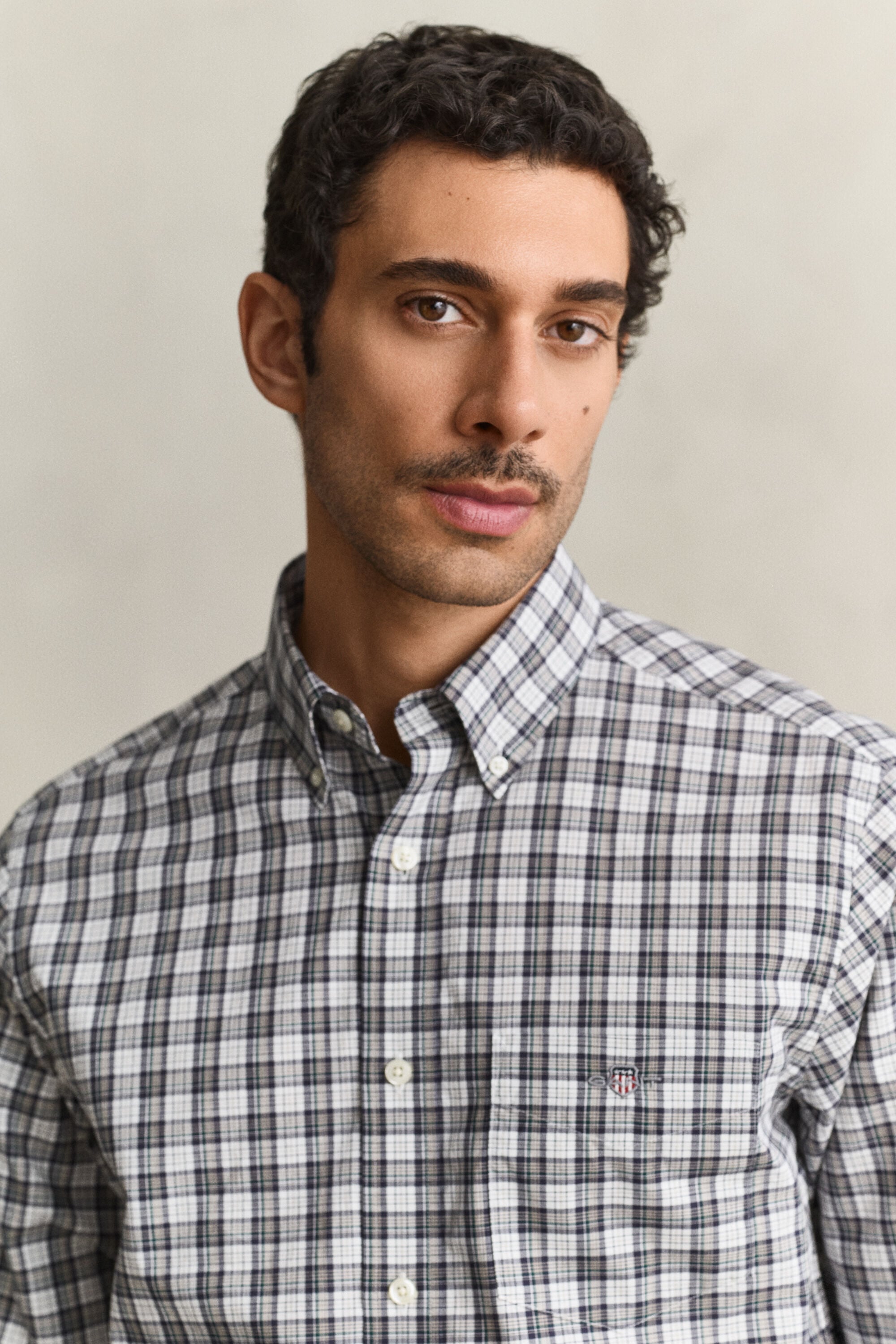 Geruit poplin hemd